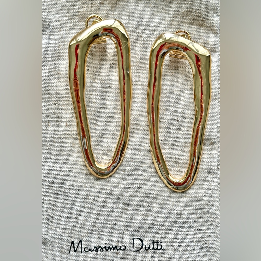 Gold irregular shaped statement earrings